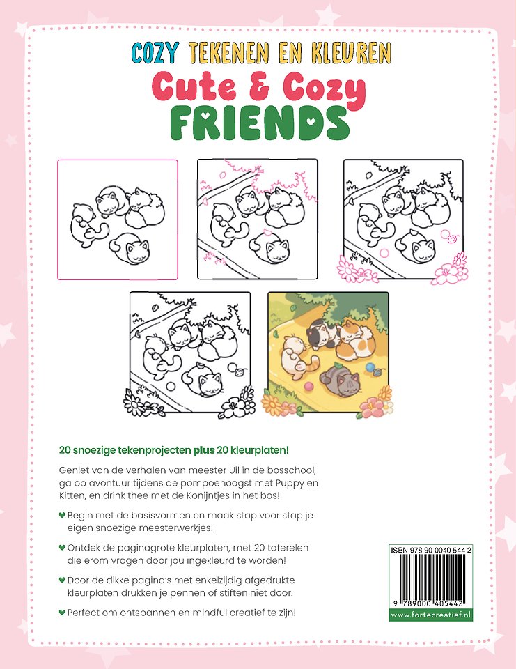Cozy tekenen en kleuren - Cute & Cozy Friends
