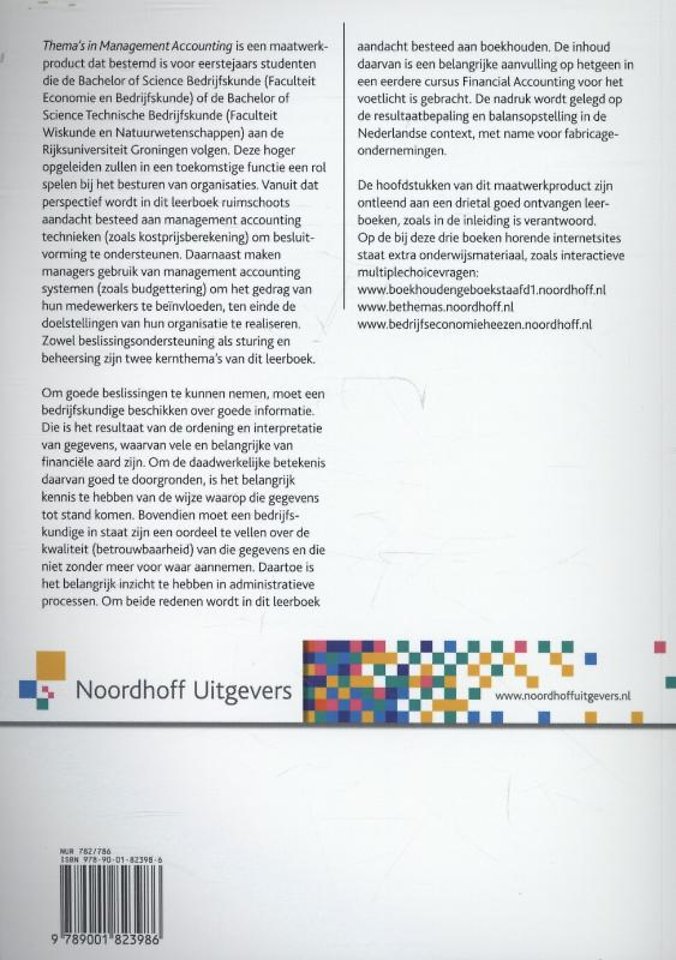 Thema's in management accounting RUG