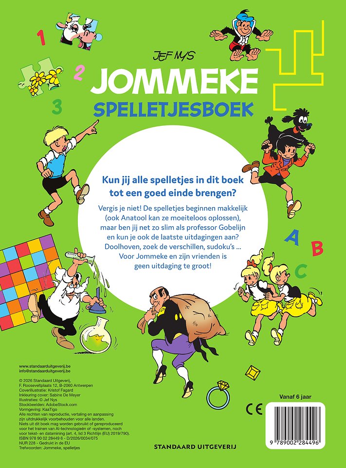 Jommeke spelletjesboek van makkelijk naar moeilijk