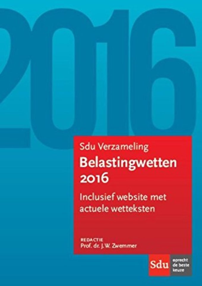 Sdu Verzameling Belastingwetten 2016
