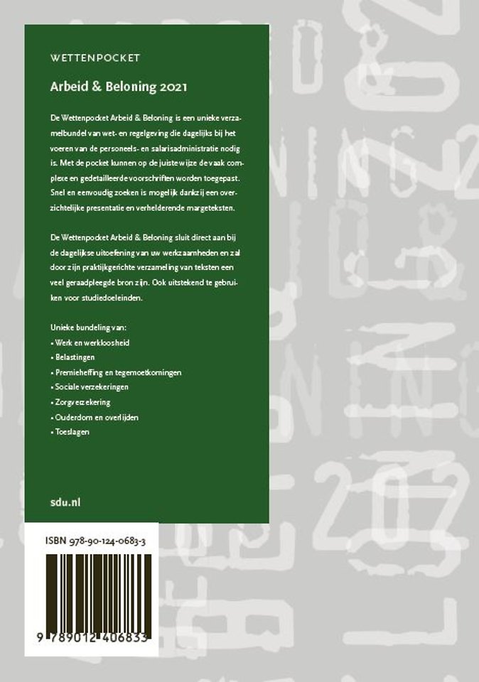 Wettenpocket Arbeid & Beloning 2021