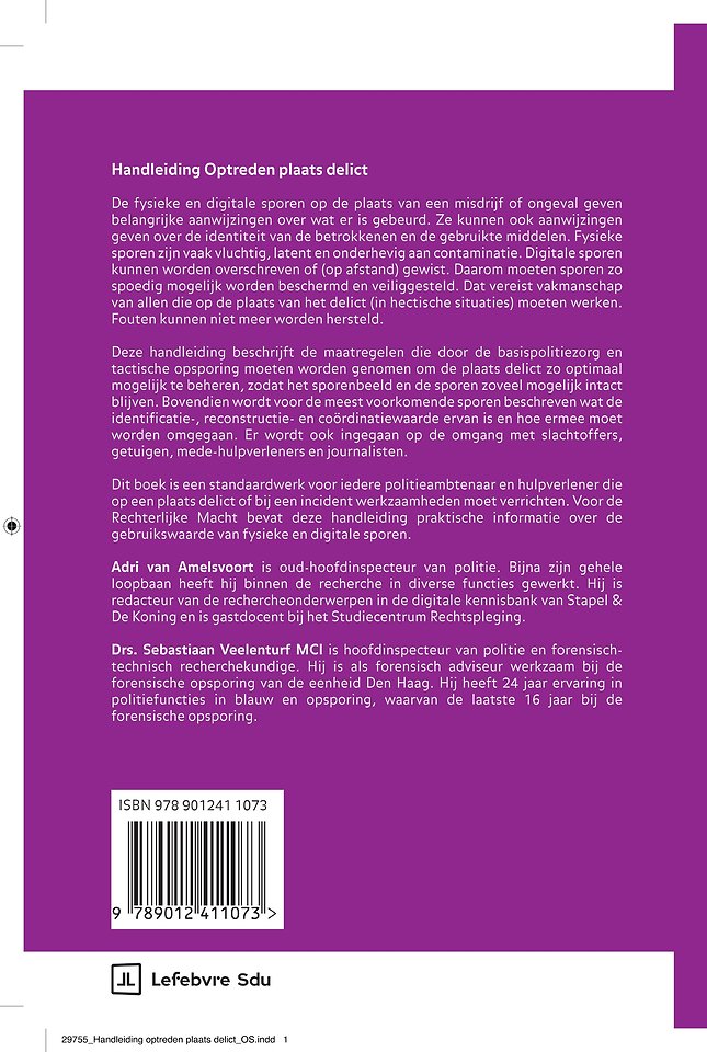 Handleiding Optreden plaats delict. Editie 2026