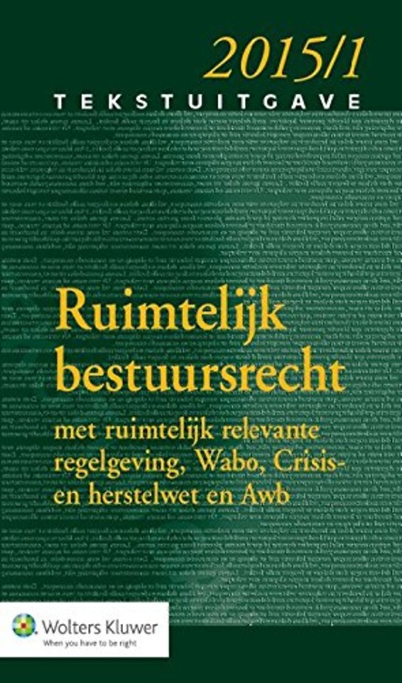 Tekstuitgave Ruimtelijk bestuursrecht 2015-1