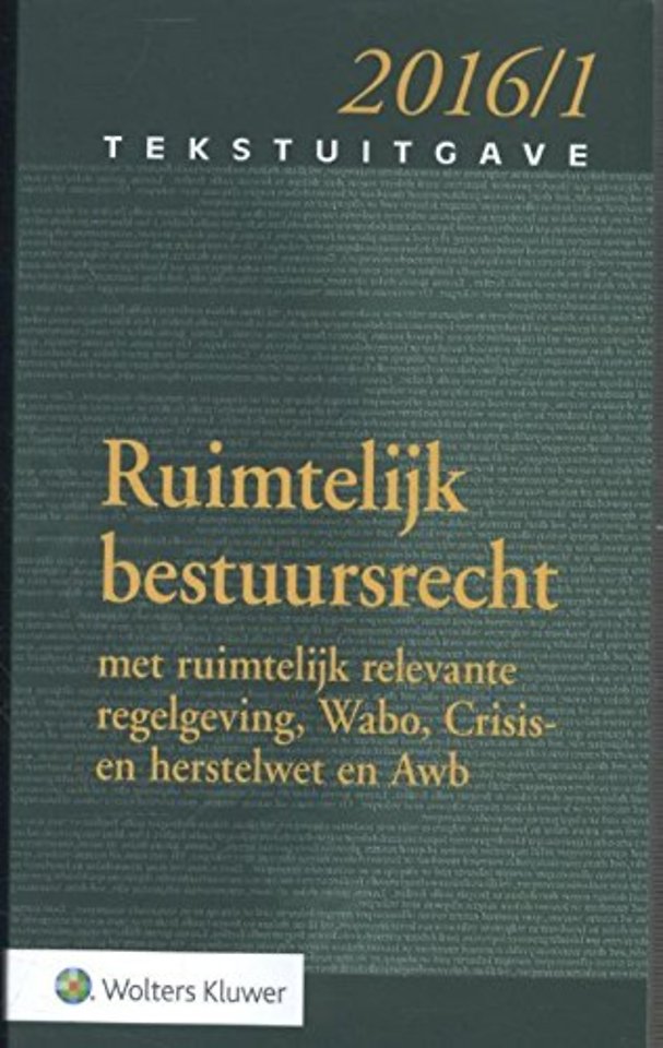 Tekstuitgave Ruimtelijk bestuursrecht 2016-1
