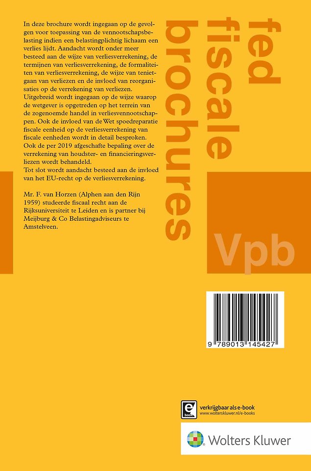 Verliesverrekening in de vennootschapsbelasting