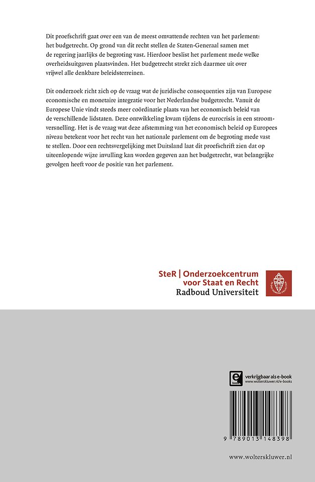 Het nationale budgetrecht en Europese integratie