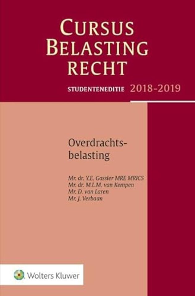 Studenteneditie Cursus Belastingrecht Overdrachtsbelasting 2018-2019