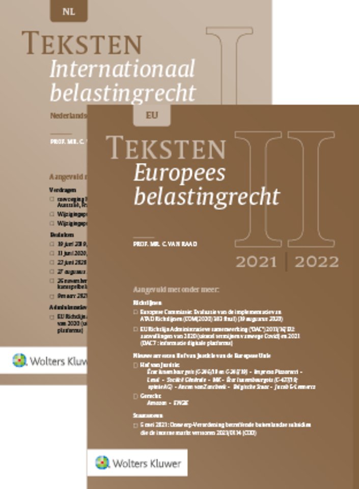 Teksten Internationaal & Europees belastingrecht 2021/2022 Teksten Internationaal & Europees belastingrecht 2021/2022