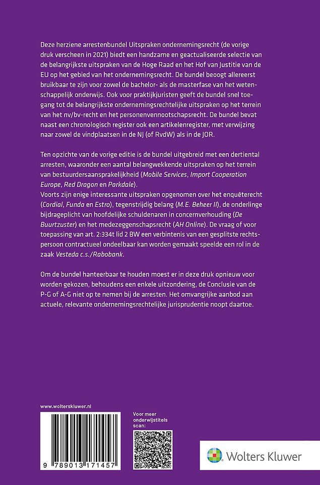 Uitspraken ondernemingsrecht - editie 2025