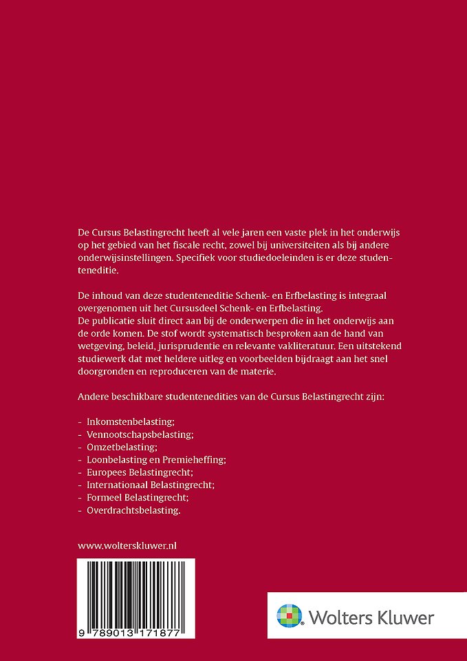 Studenteneditie Cursus Belastingrecht Schenk- en Erfbelasting 2023-2024
