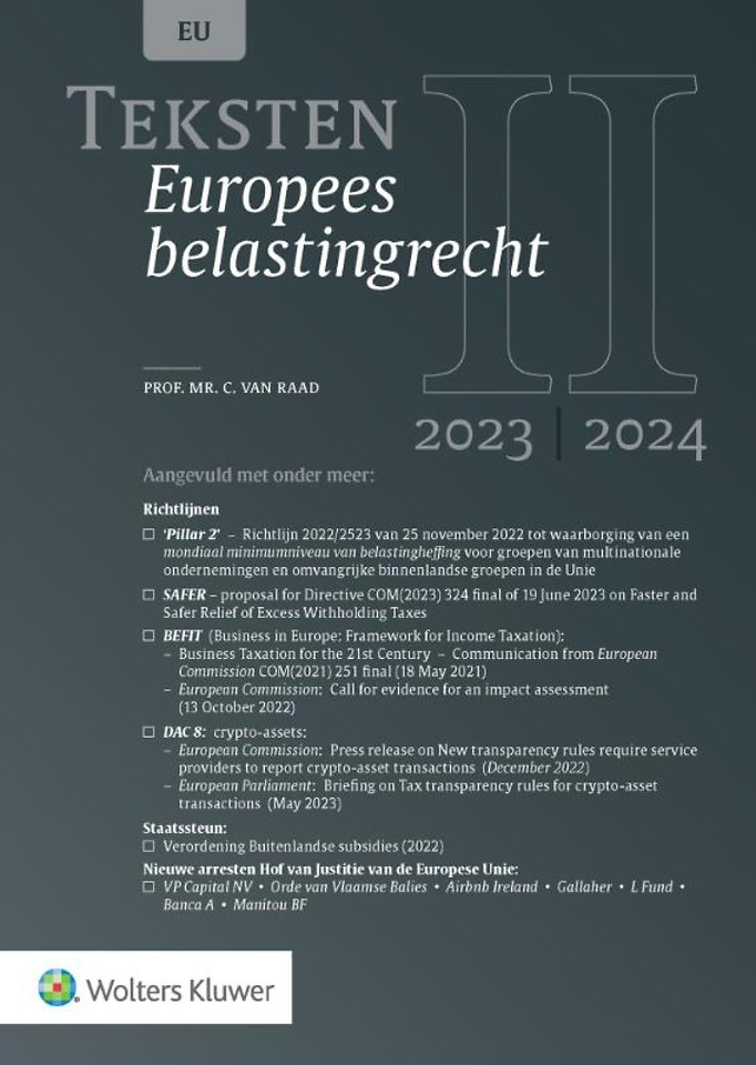 Teksten Europees belastingrecht 2023/2024 Teksten Europees belastingrecht 2023/2024