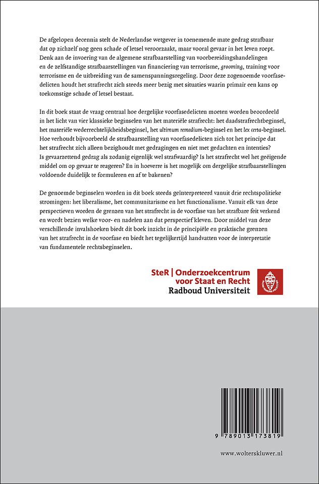 Grenzen van het strafrecht in de voorfase