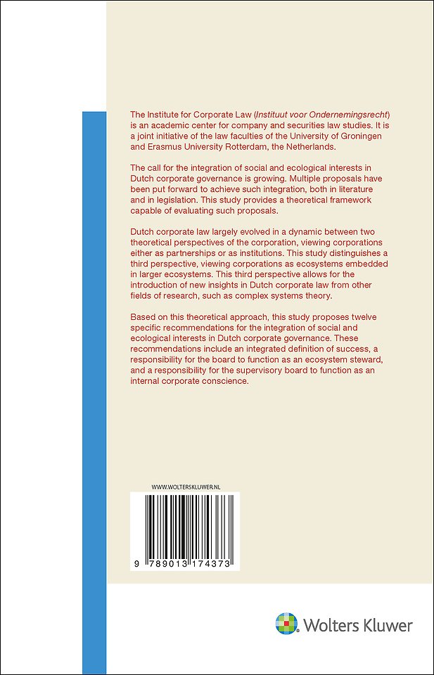Towards Social and Ecological Corporate Governance