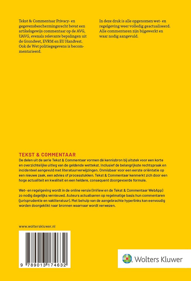 Tekst & Commentaar Privacy- en gegevensbeschermingsrecht
