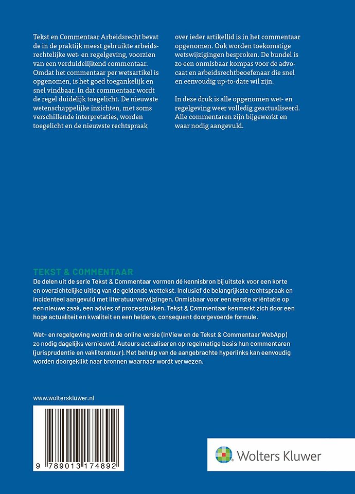 Tekst & Commentaar Arbeidsrecht