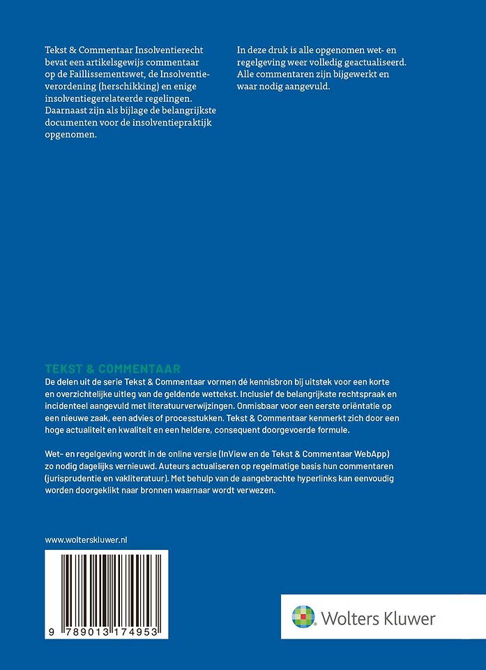 Tekst & Commentaar Insolventierecht