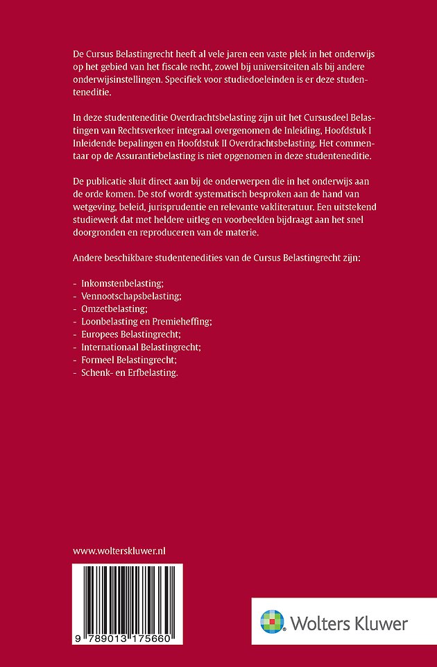 Studenteneditie Cursus Belastingrecht Overdrachtsbelasting 2025-2026