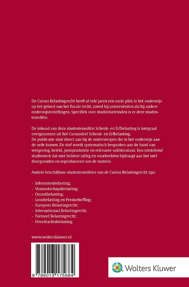 Studenteneditie Cursus Belastingrecht Schenk- en Erfbelasting 2024-2025