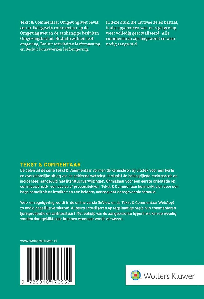 Tekst & Commentaar Omgevingswet