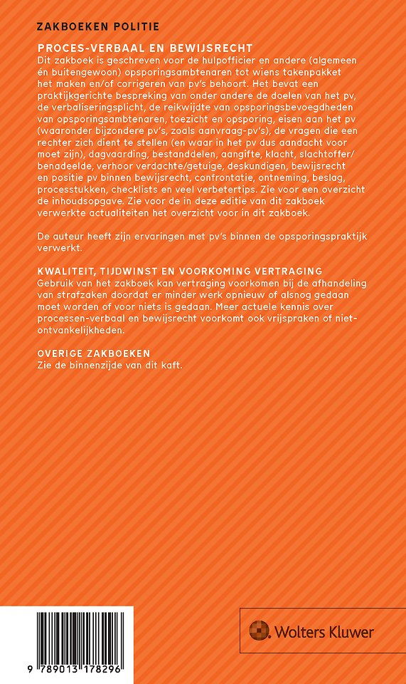 Zakboek Proces-verbaal en Bewijsrecht 2025-2026