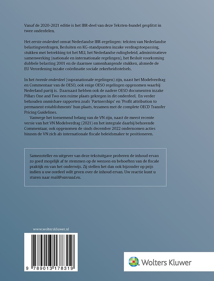 Teksten Internationaal belastingrecht 2025/2026