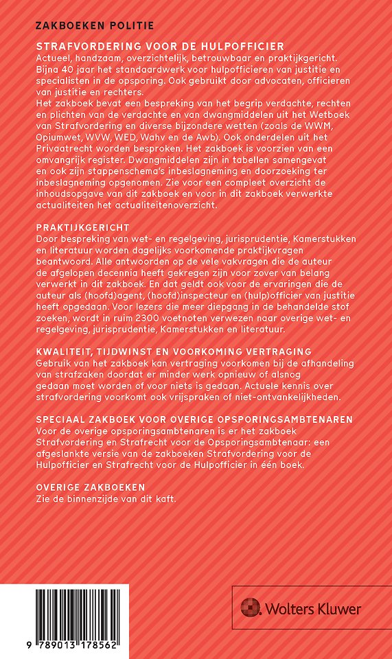 Zakboek Strafvordering voor de Hulpofficier 2025