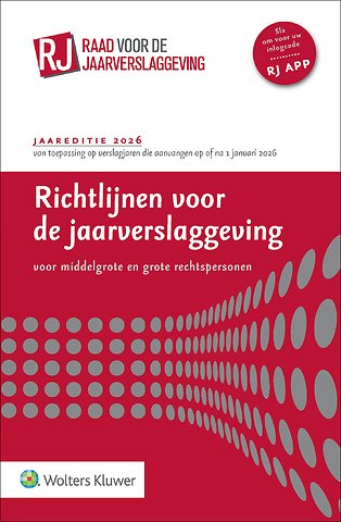 Richtlijnen voor de jaarverslaggeving, middelgrote en grote rechtspersonen 2026
