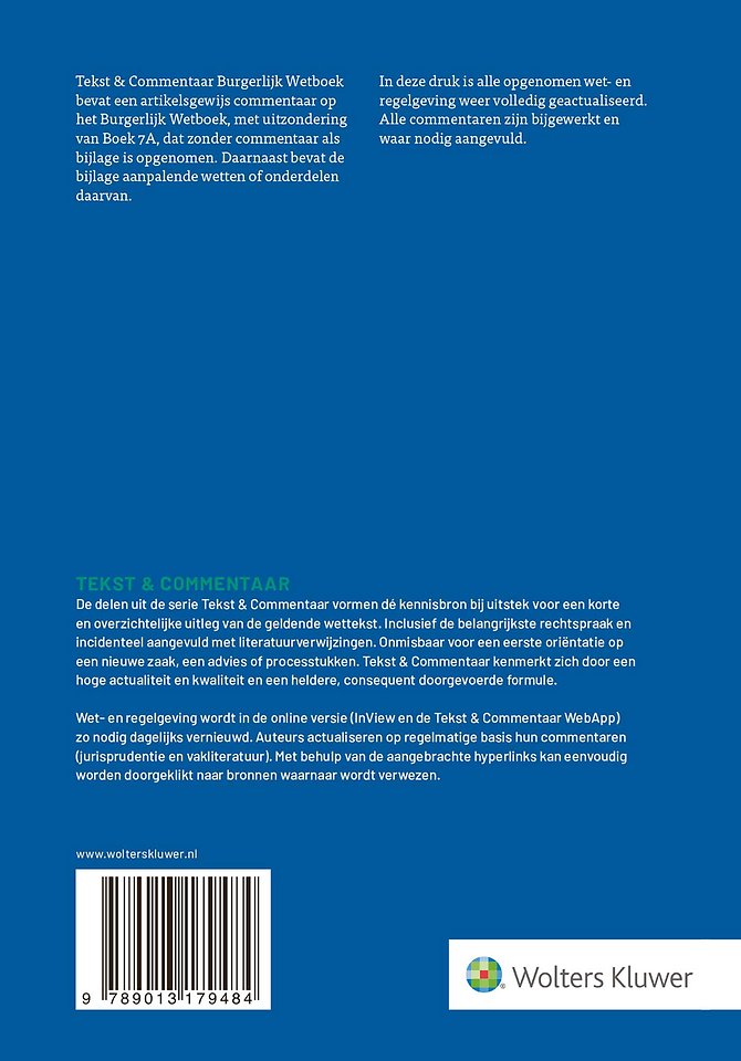 Tekst & Commentaar Burgerlijk Wetboek