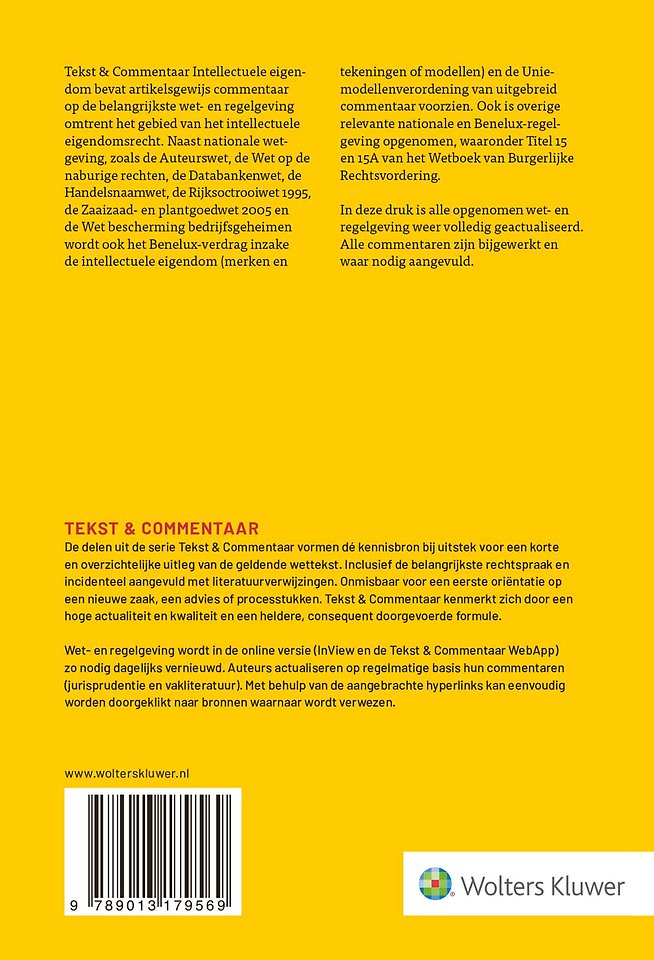 Tekst & Commentaar Intellectuele eigendom