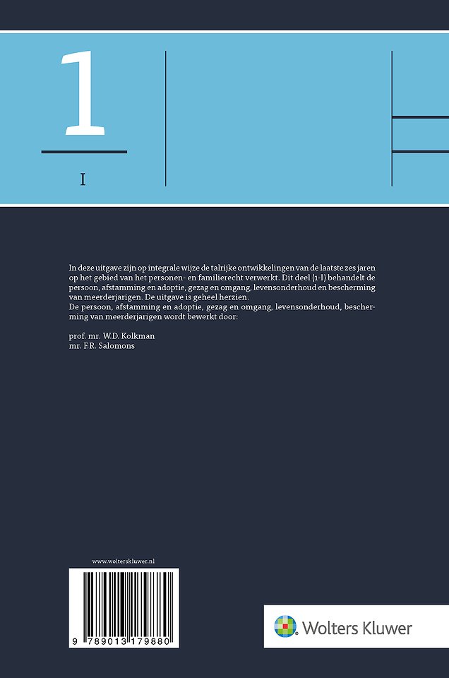 Asser 1-I De persoon, afstamming en adoptie, gezag en omgang, levensonderhoud, bescherming van meerderjarigen