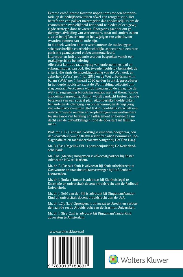 Arbeidsrechtelijke aspecten van een reorganisatie