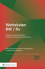 Wetteksten Burgerlijk Wetboek/Wetboek van Burgerlijke Rechtsvordering 2026-2027