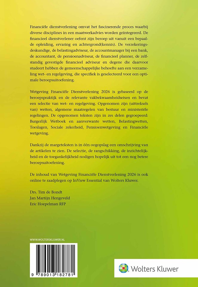 Wetgeving Financiële Dienstverlening 2026