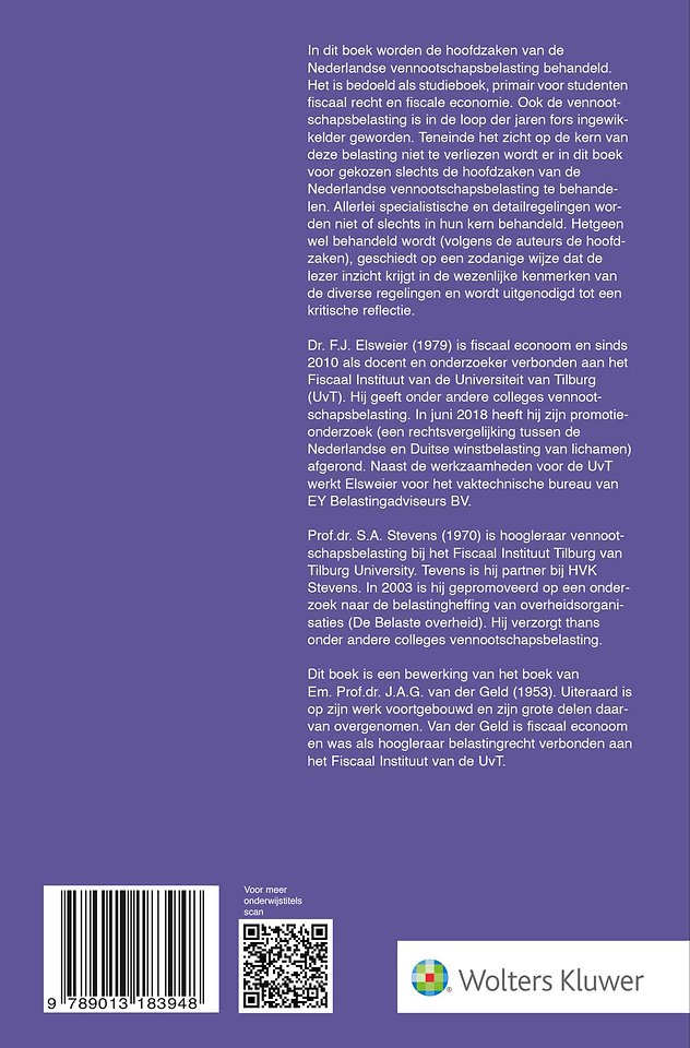 Hoofdzaken vennootschapsbelasting