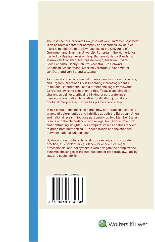 The impact of corporate sustainability on directors’ duties and liabilities