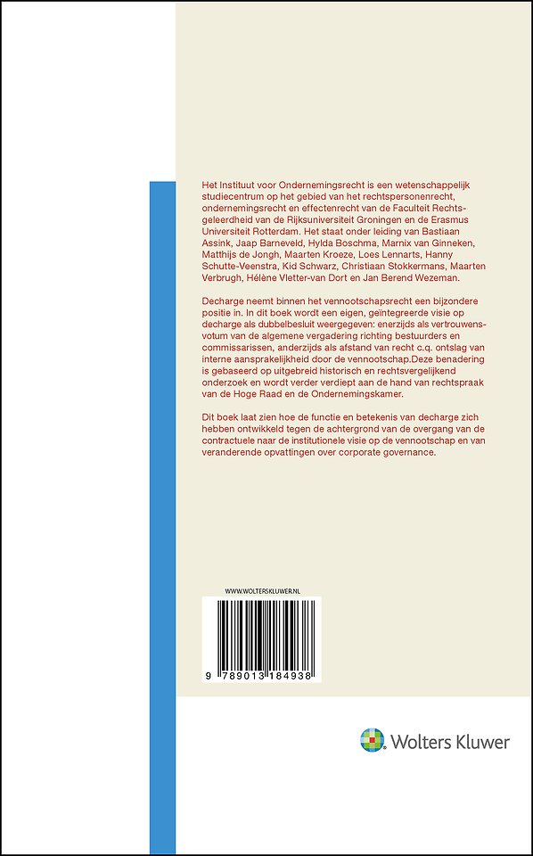 Decharge bij de BV en NV