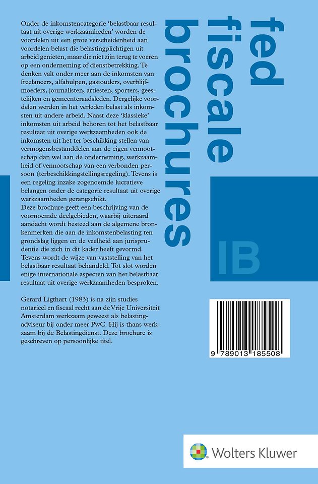 Belastbaar resultaat uit overige werkzaamheden