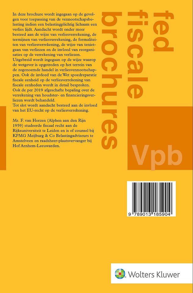 Verliesverrekening in de vennootschapsbelasting