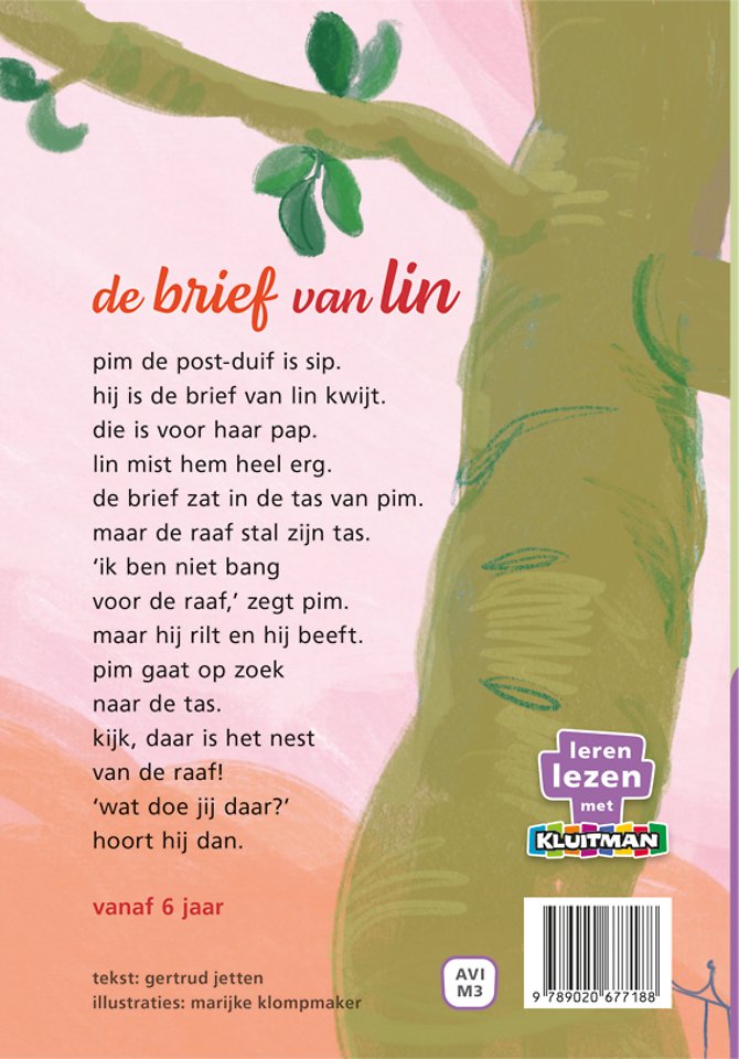 pim de post-duif. de brief van lin