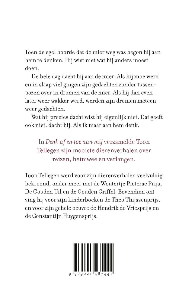 Denk af en toe aan mij