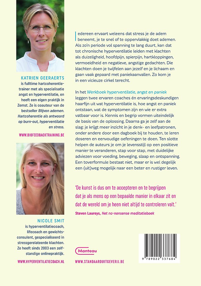 Werkboek hyperventilatie, angst en paniek