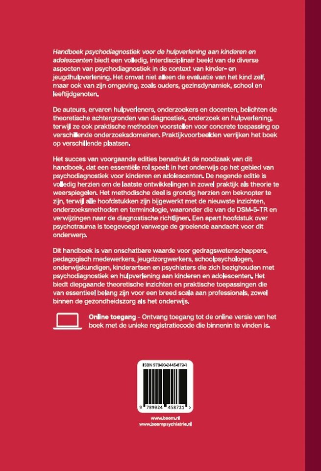 Handboek psychodiagnostiek voor de hulpverlening aan kinderen en adolescenten