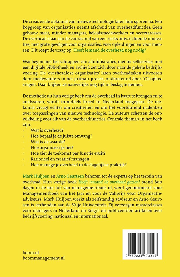 Heeft iemand de overhead nog nodig?