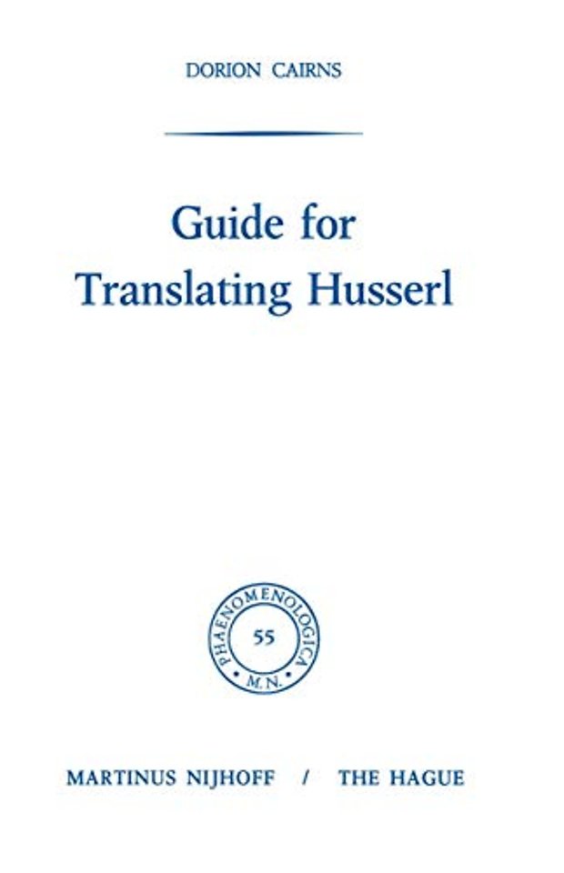 Guide for Translating Husserl