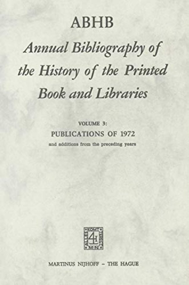 ABHB Annual Bibliography of the History of the Printed Book and Libraries