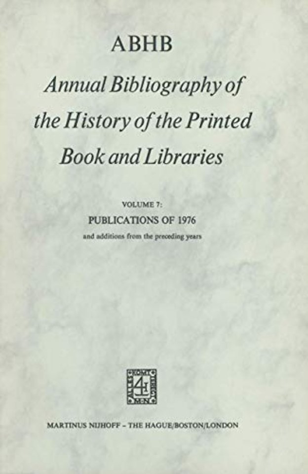 ABHB Annual Bibliography of the History of the Printed Book and Libraries
