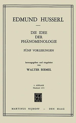 Die Idee der Phänomenologie