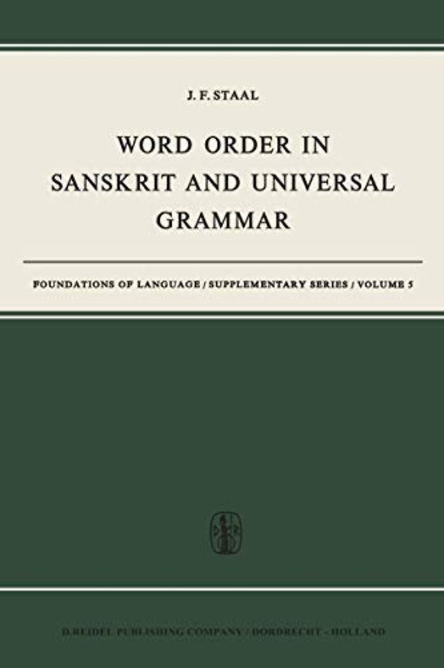Word Order in Sanskrit and Universal Grammar