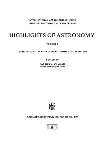 Highlights of Astronomy, Volume 5