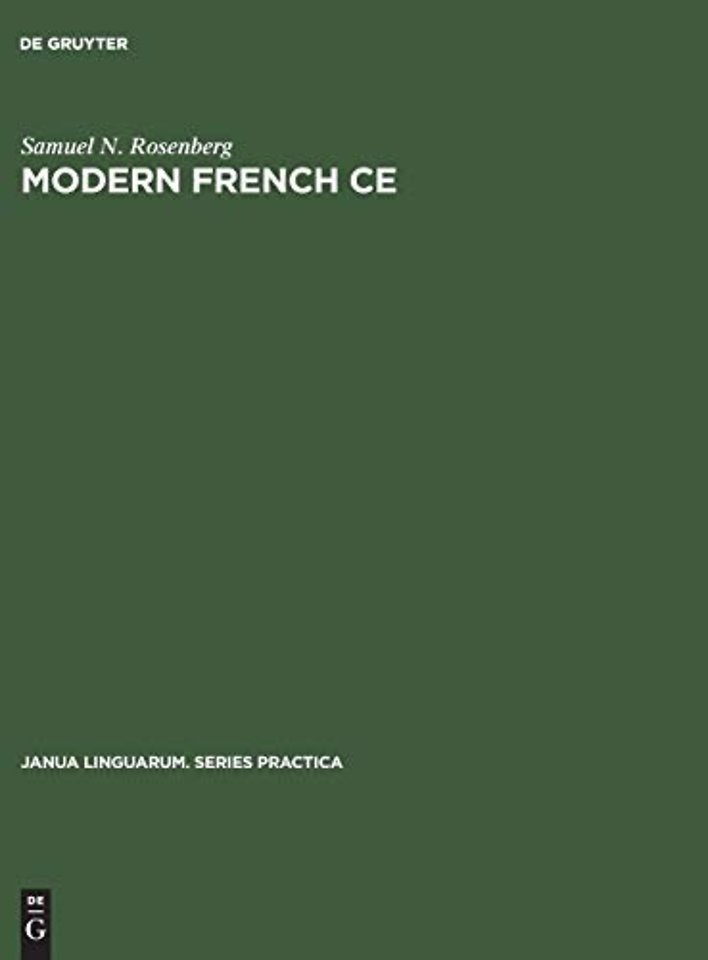 Modern French CE – The Neuter Pronoun in Adjectival Predication